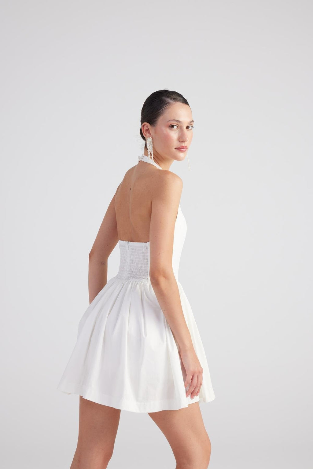 Teresa White Pleated Skirt Mini Dress | Flirty Feminine Occasion Wear