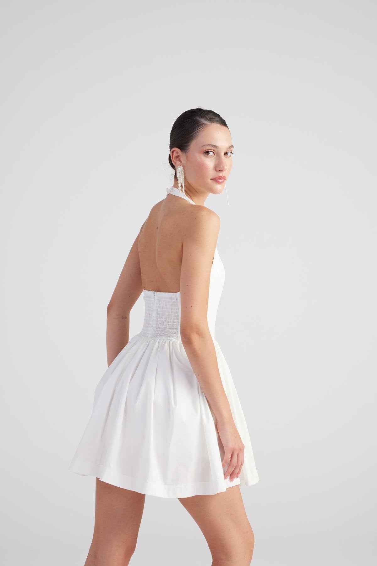 Teresa White Pleated Skirt Mini Dress | Flirty Feminine Occasion Wear