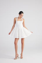 Teresa White Pleated Skirt Mini Dress | Flirty Feminine Occasion Wear