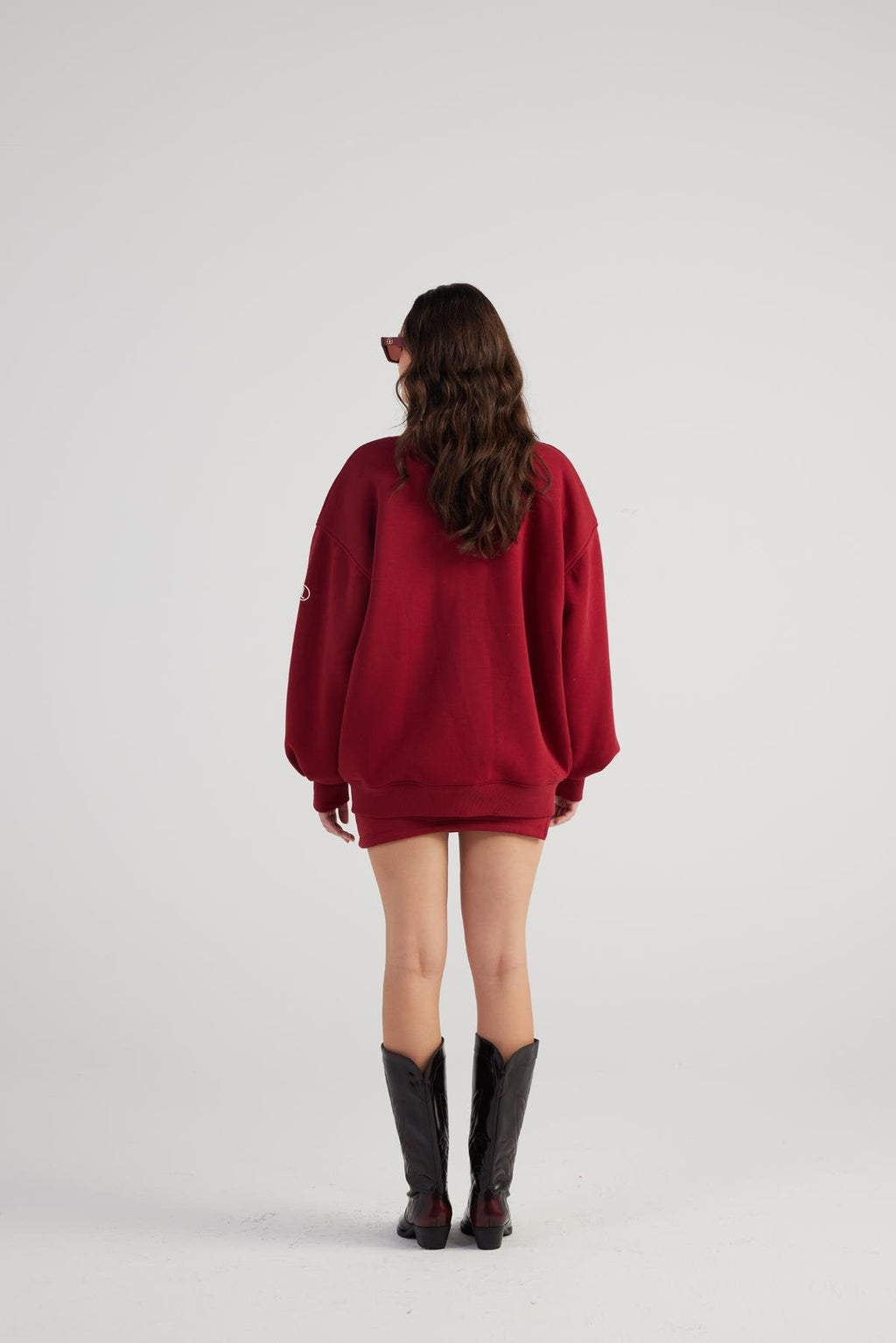 Alexa Burgundy Oversize Bomber Jacket