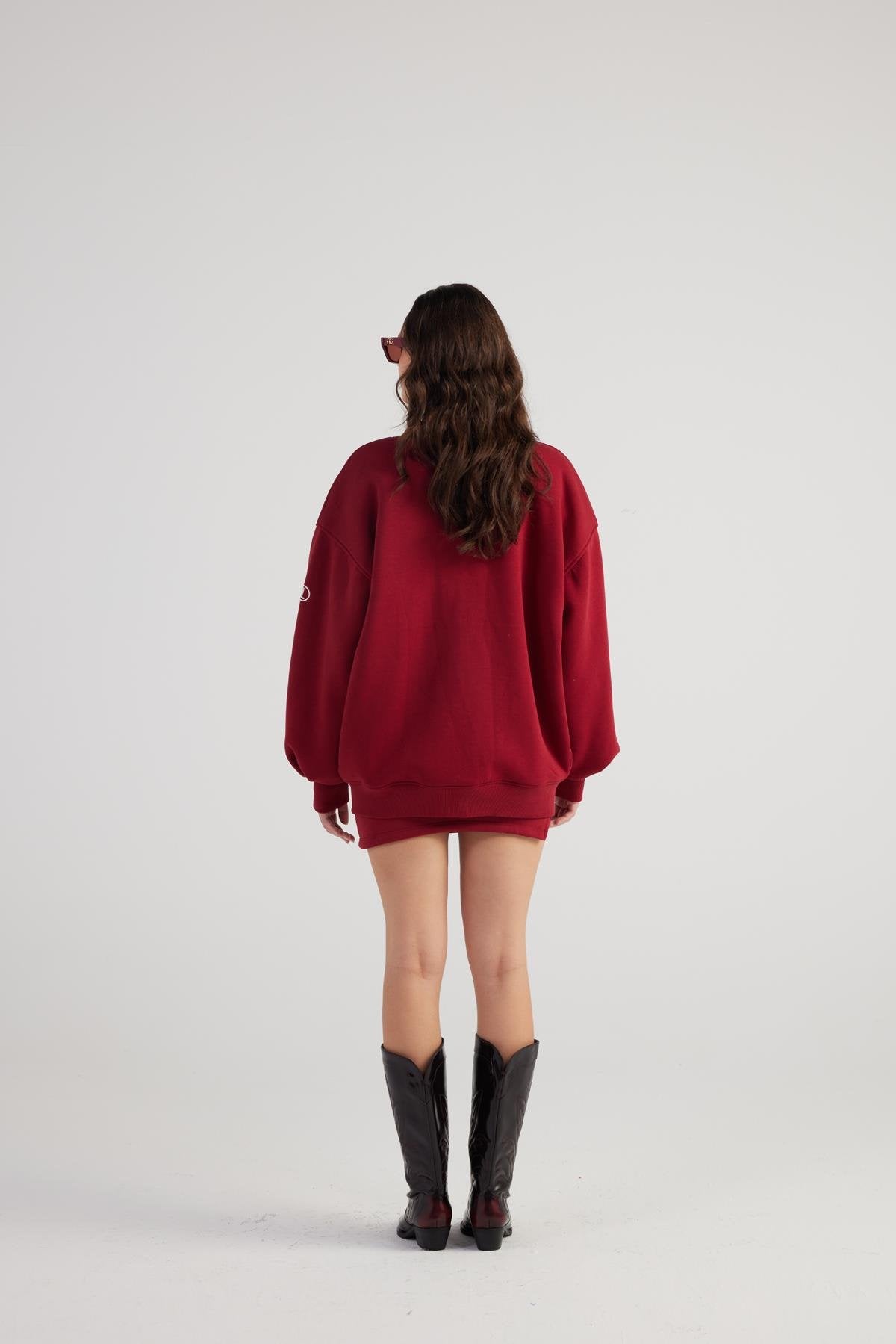 Alexa Burgundy Oversize Bomber Jacket