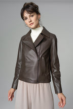 Women's Chocolate Genuine Leather Jacket | 100% Real Sheepskin | XS–3XL