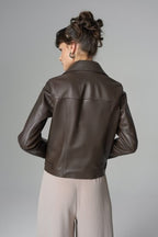 Women's Chocolate Genuine Leather Jacket | 100% Real Sheepskin | XS–3XL