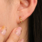 8mm Rope Huggie Earrings | Textured Hoop Earrings for Women
