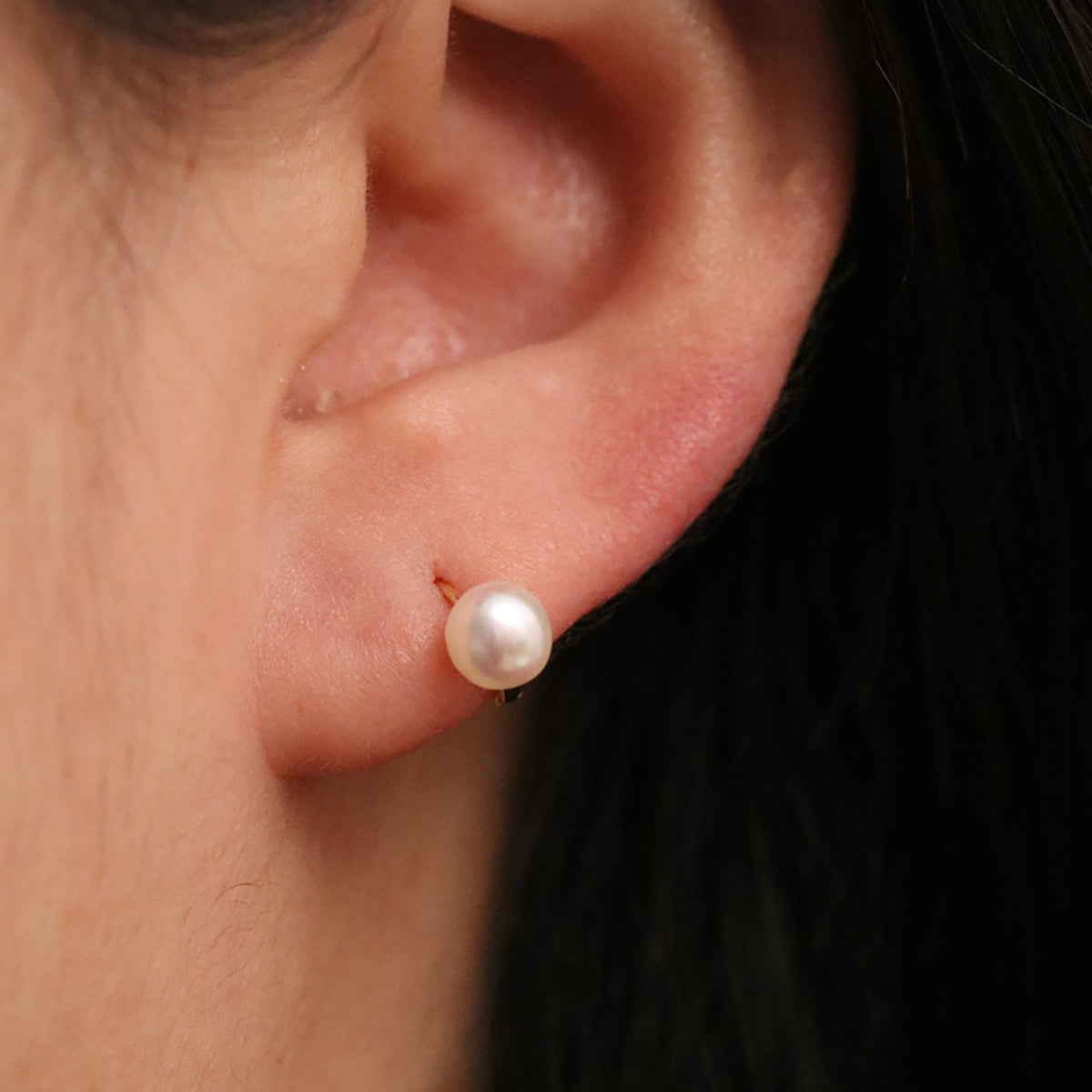 Freshwater Pearl Huggie Earrings | Elegant Natural Pearl Hoops