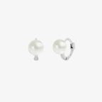 Freshwater Pearl Huggie Earrings | Elegant Natural Pearl Hoops