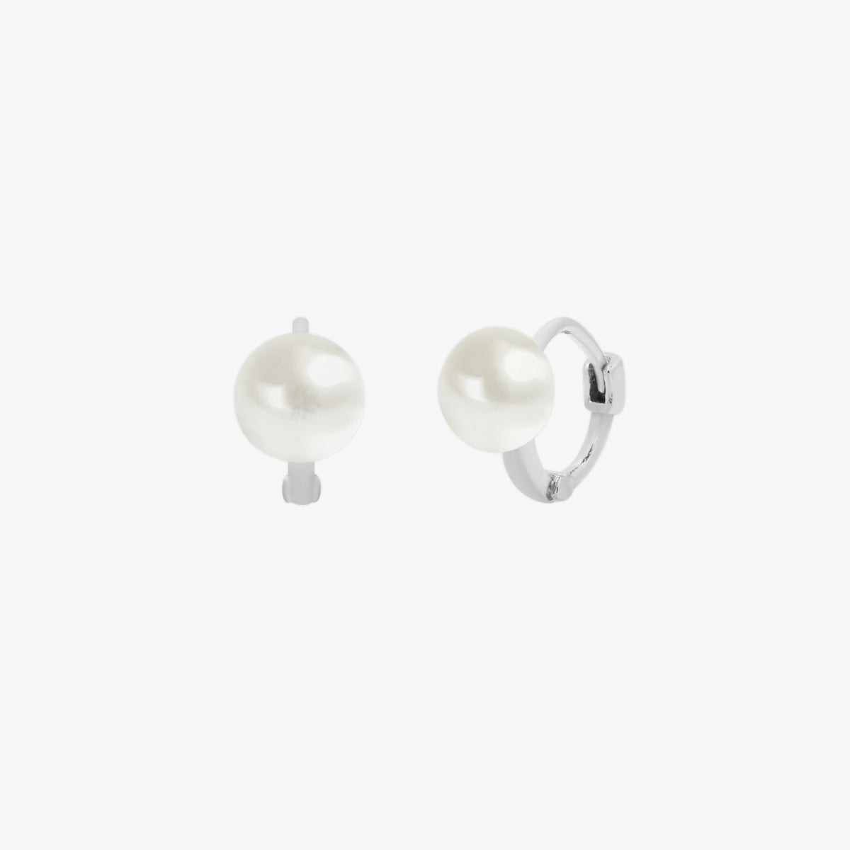 Freshwater Pearl Huggie Earrings | Elegant Natural Pearl Hoops