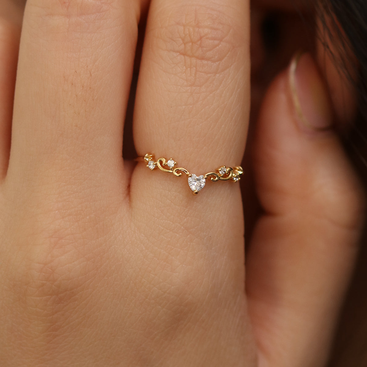 Elegant Heart Ring | Romantic Crystal Love Ring for Women