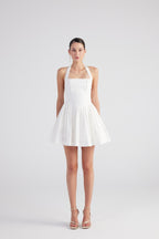 Teresa White Pleated Skirt Mini Dress | Flirty Feminine Occasion Wear