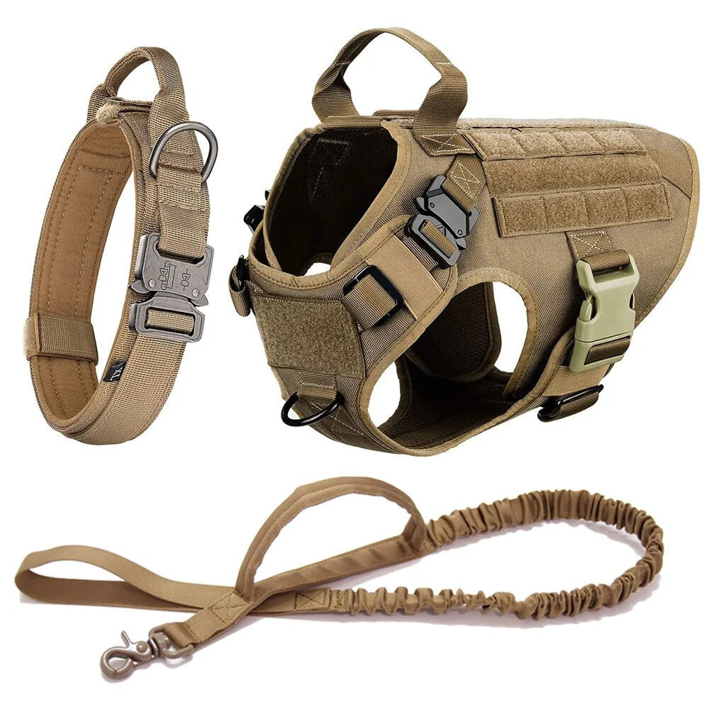 Military Dog Harness & Leash Kit | Tactical Heavy Duty Training Set