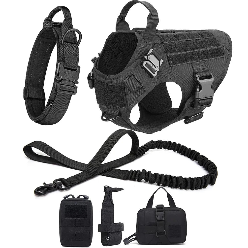 Military Dog Harness & Leash Kit | Tactical Heavy Duty Training Set