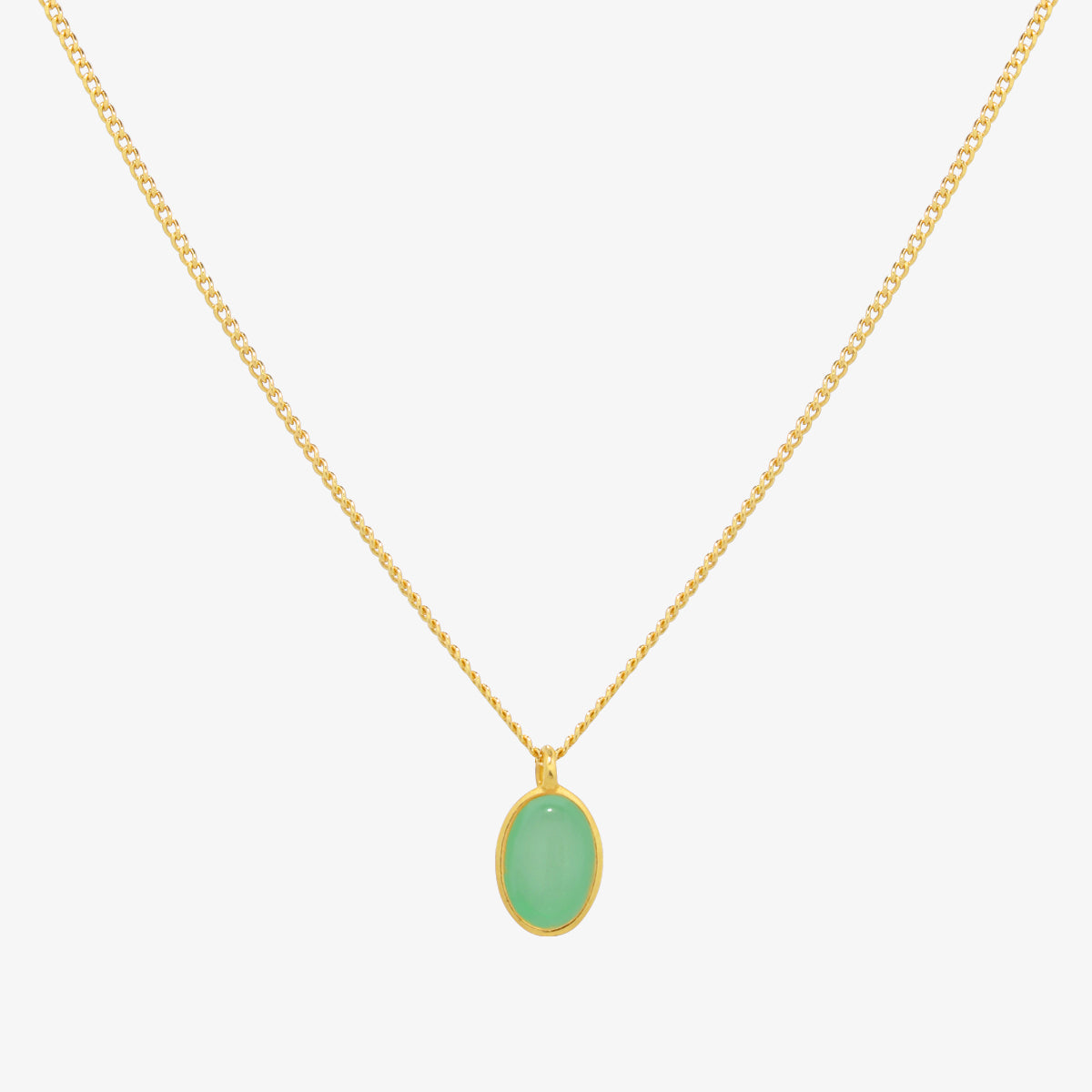 Gemstone Oval Pendant Necklace | Elegant Stone Drop Jewellery