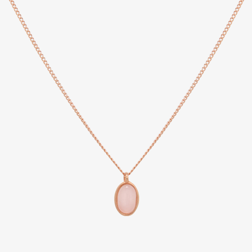 Gemstone Oval Pendant Necklace | Elegant Stone Drop Jewellery