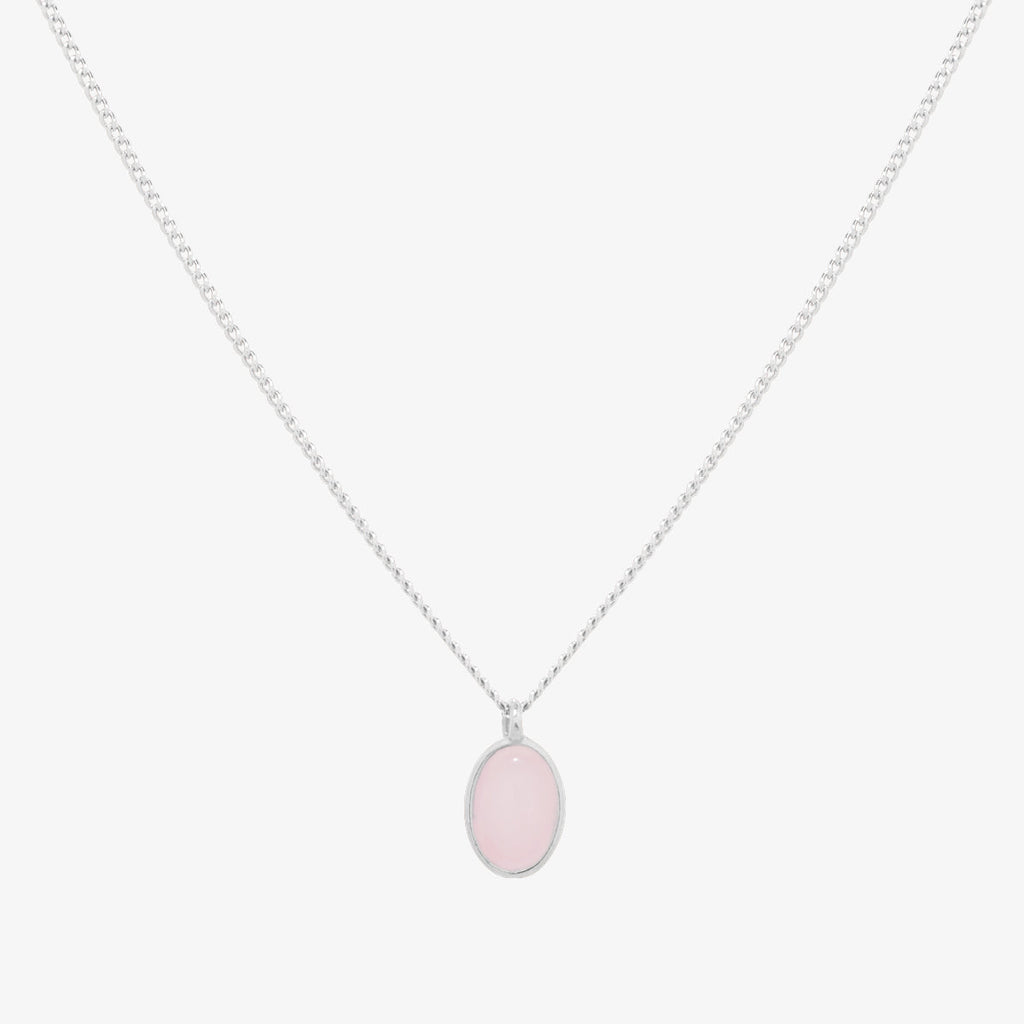 Gemstone Oval Pendant Necklace | Elegant Stone Drop Jewellery