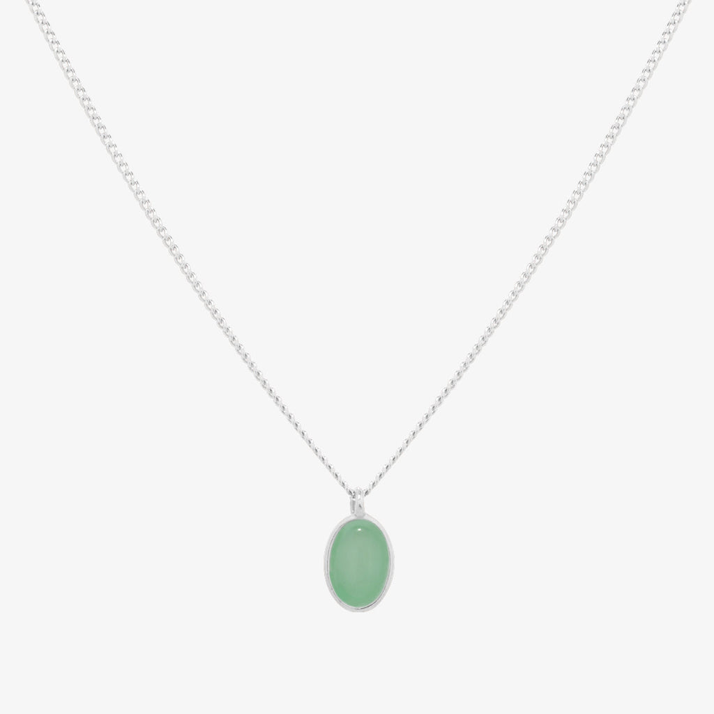 Gemstone Oval Pendant Necklace | Elegant Stone Drop Jewellery