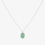 Gemstone Oval Pendant Necklace | Elegant Stone Drop Jewellery
