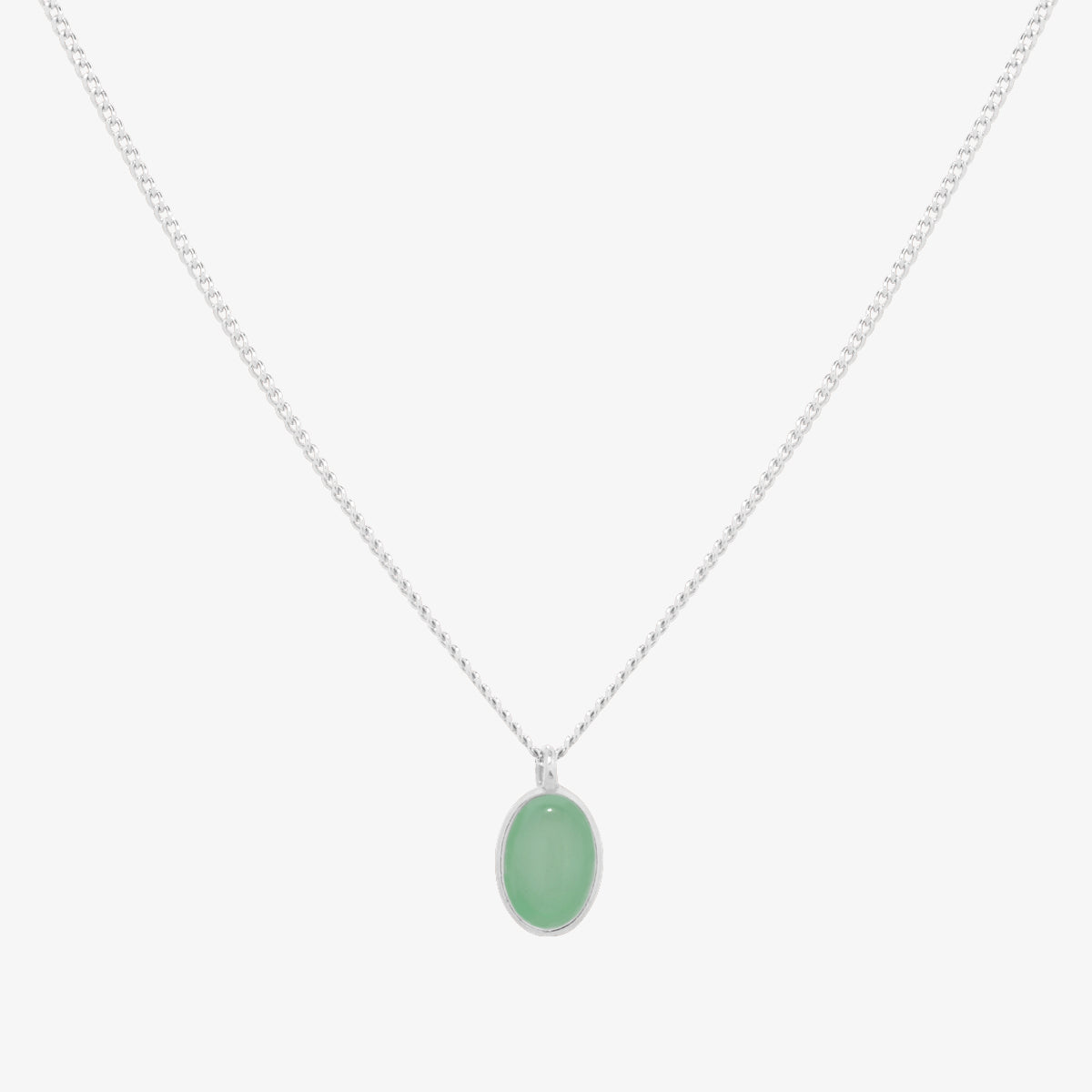Gemstone Oval Pendant Necklace | Elegant Stone Drop Jewellery