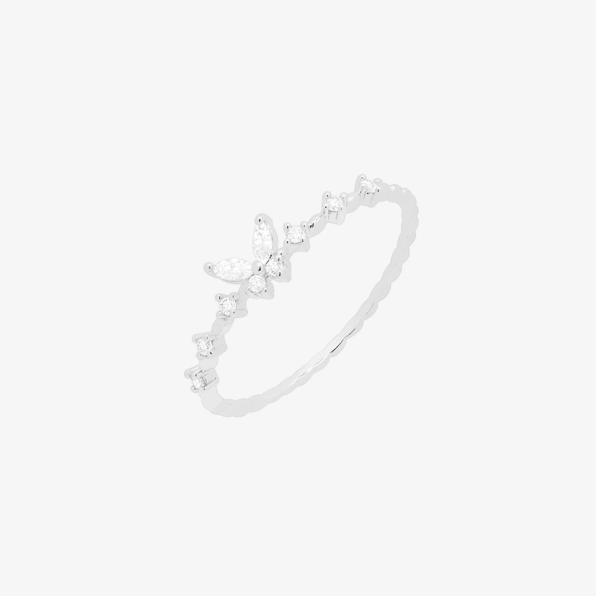 Cubic Butterfly Ring | Crystal Zirconia Delicate Women's Ring